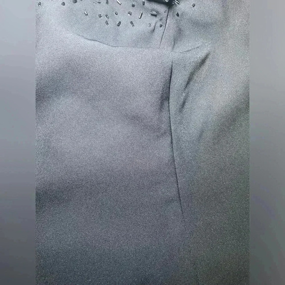 Aidan Mattox One Shoulder Beaded Navy Gown Size 14 NWT - Picture 8 of 8